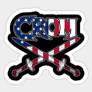 Crom, USA flag, America, American flag Sticker